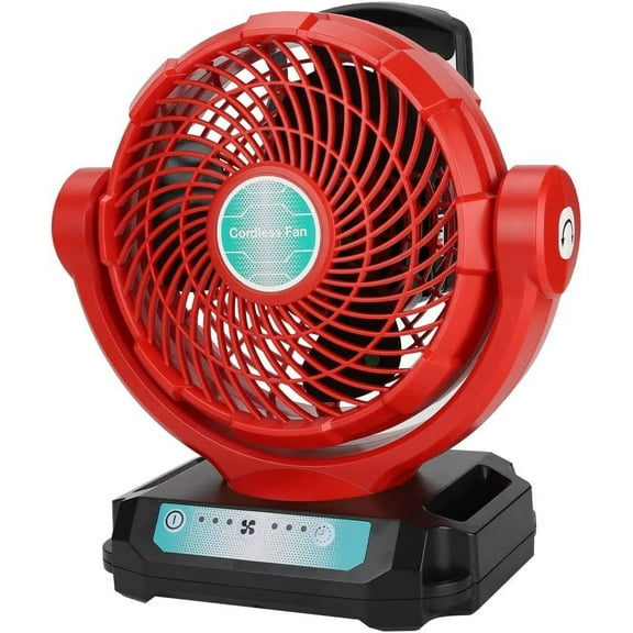 Cordless Fan for Milwaukee, 14" 3500CFM Floor Fan Powered by Milwaukee M18 18V Battery/AC Adaptor, Battery Operated Camping Fan for Outdoor Warehouse Gym Factory Travel,3-Speed Jobsite Industrial Fan