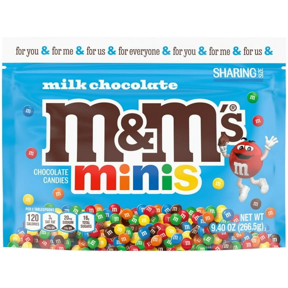 Pack of 2 - M&Ms Minis Milk Chocolate Candy, Sharing Size 9.4 Oz Bag Packaging May Vary