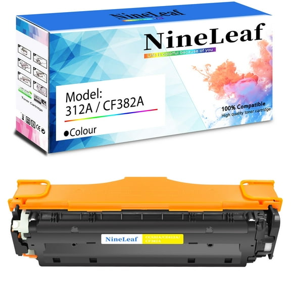 NineLeaf High Capacity Compatible Toner Cartridge Replacement for HP 312A CF382A work for Color Pro MFP M476dn M476dw M476nw M476 Series Printers (Yellow,1 Pack)