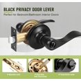 thumbnail image 4 of Wave Style Privacy Bed Bath Door Levers in Satin Nickel Finish Interior Keyless Door Handles Locksets, 4 of 7