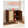 thumbnail image 3 of Rattan Storage Cabinet - 2 Door Accent Cabinet with Shelves - Khaki Sideboard Buffet for Living Room, Entryway, Kitchen - Adjustable, Wooden Legs, 3 of 9