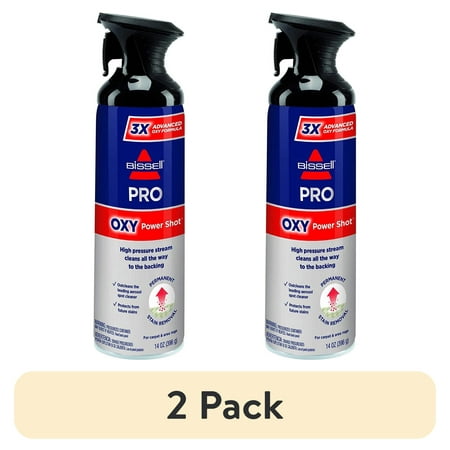 (2 pack) Bissell Professional Power Shot Oxy Carpet Spot, 14 Ounces (Pack of 2), 95C9L Stain Remover, 14oz, None, 28 Fl Oz