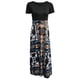 thumbnail image 4 of Puntoco Falda Larga Estilo Resort Con Estampado Patchwork De Manga Corta Para Mujer Gris S,Regalos Para Mujer Joven, 4 of 5