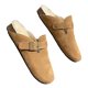 thumbnail image 4 of 1 par de zapatillas peludas de negocios para mujer, diseño plano, evita deslizamientos, suela de goma, zapatillas de casa para ir de compras, marrón, tamaño 38, 4 of 13