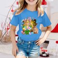 thumbnail image 2 of MIXUE Toddler Girls Tops & T-Shirts Easter Bunny Round Neck Short Sleeve Casual Solid Color Tops Pullover Tshirts Holiday Wear,Blue,4-5 Years, 2 of 4