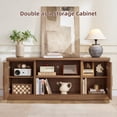 thumbnail image 4 of Joaxswe Modern TV Stand for TVs up to 70", Wood Media Console with Large Storage Cabinets, Entertainment Center for Living Room, Light Walnut, 4 of 9