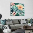 thumbnail image 2 of Chilfamy Flower Leaf Pattern Canvas Prints Wall Art Home Decor 12x12in, 2 of 6