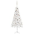 thumbnail image 6 of vidaXL Corner Artificial Christmas Tree LEDs&Ball Set White 59.1" PVC, 3077958, 6 of 24