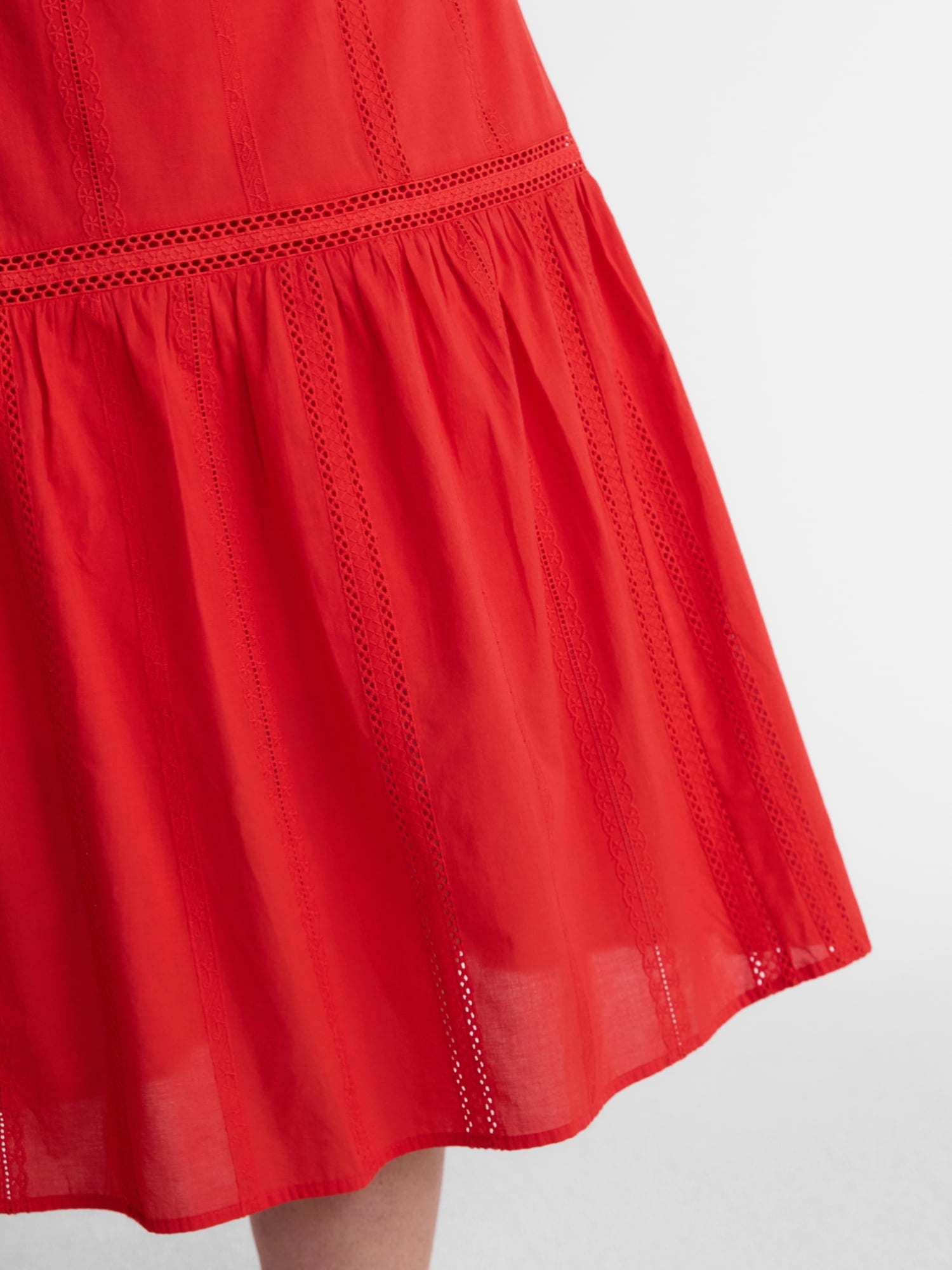 Terra & Sky Women’s Plus Cotton Geo Eyelet Midi Skirt, Sizes 0X-5X