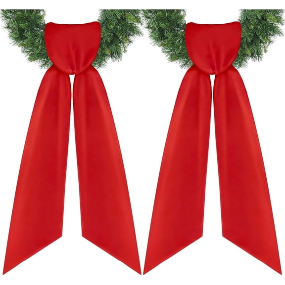 Ebaokuup 2 Pcs 4.5" x 56.3" Red Wreath Blank Sash for Door Decor