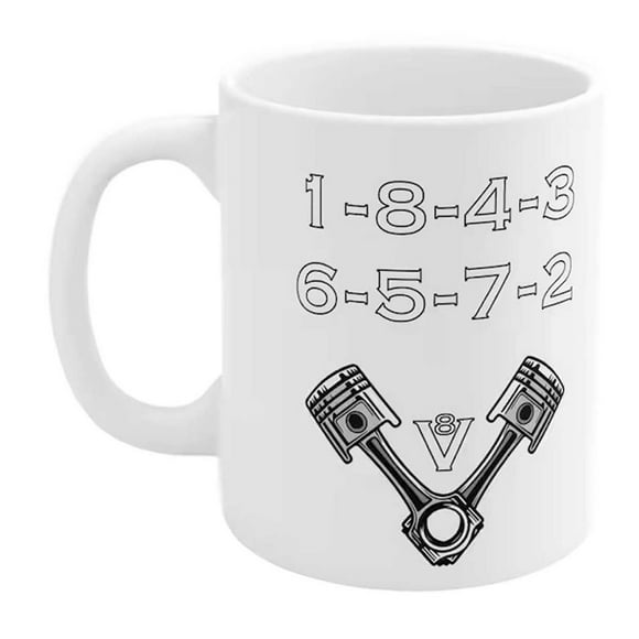 Engineered Coffee Mug for Enthusiasts Engine Design Ceramic Cup for Car Lovers and Dads