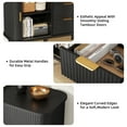 thumbnail image 6 of Laintene Fluted Sideboard with 3 Drawers, 55" Buffet Cabinet with Storage, Sliding Tambour Doors & 2 Adjustable Shelves, Modern Storage Accent Cabinet for Kitchen, Living Room, Hallway, Black, 6 of 10