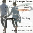 thumbnail image 4 of Jstyle 4Pcs Couple Necklace Bracelets Matching Set for Women Men Love Heart Pendant Necklace His & Hers Bracelets Couple Gift, 4 of 5