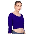 thumbnail image 3 of eloria Women's Cotton Scoop Neck Full Sleeve Tank Crop Tops Bustier Bra Vest Crop Top Bralette Readymade Saree Blouse for Women, 3 of 5