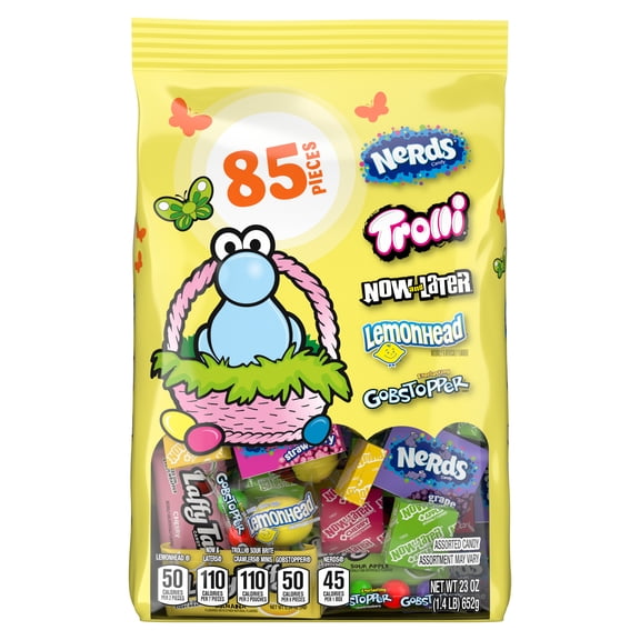 Nerds, Trolli, Now and Later, Lemonhead, Gobstopper, Easter Classic Fun Mixed Bag, 85 Pieces, 23 Ounces