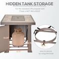 thumbnail image 5 of Propane Fire Pit Table, 30,000 BTU 42" Wicker-Effect Gas Fire Table, Auto-Ignition Rectangular Outdoor Firepit with Lid, Ceramic Tabletop, Lava Rocks and Rain Cover, CSA Certification, Gray, 5 of 11