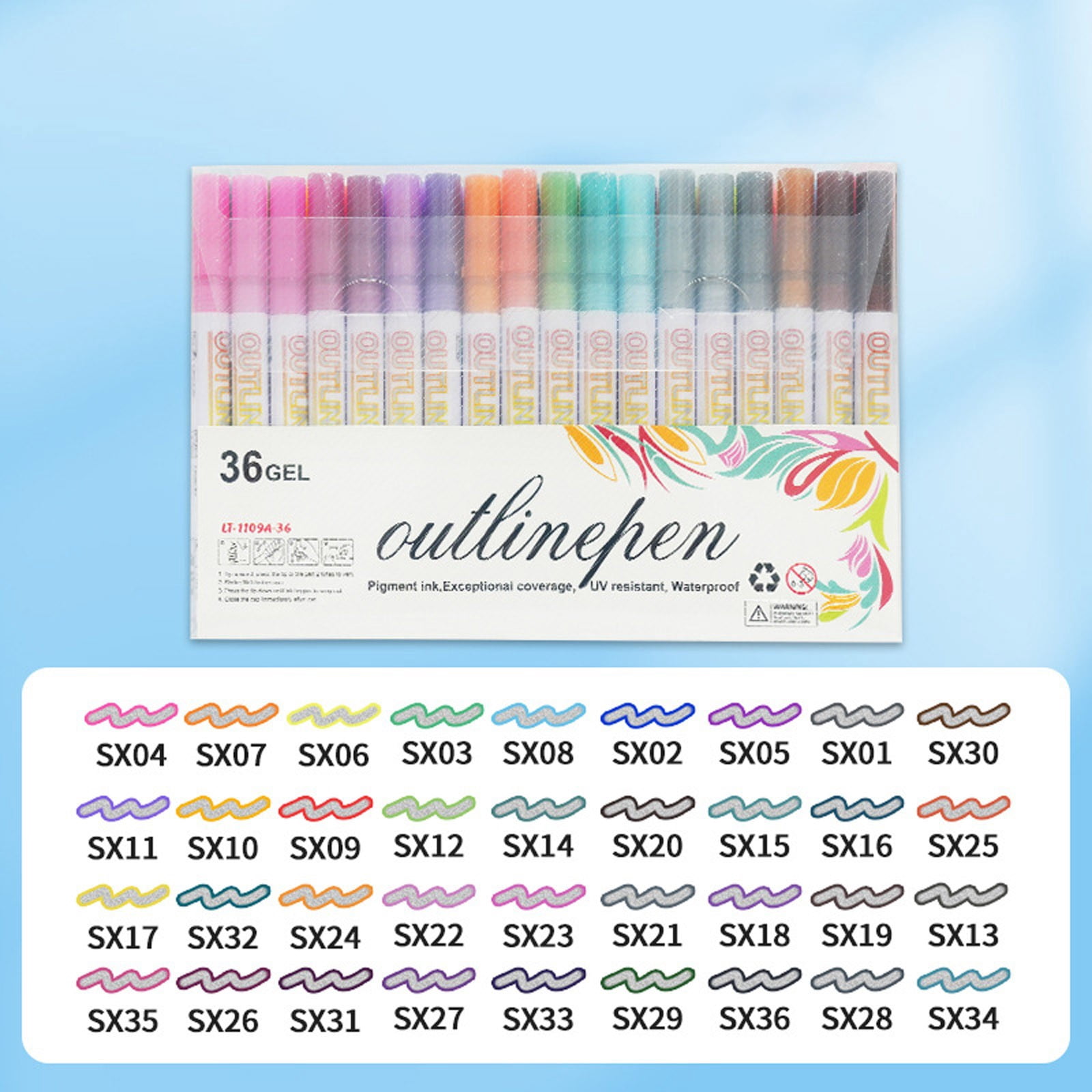 2Pack Marker Pen For Highlight, 2026 New Dual-Line Highlighter Outline Marker Set, Metallic Paint Markers For Black Paper Pens Glitter Markers Scrapbook Supplies (36 Color)