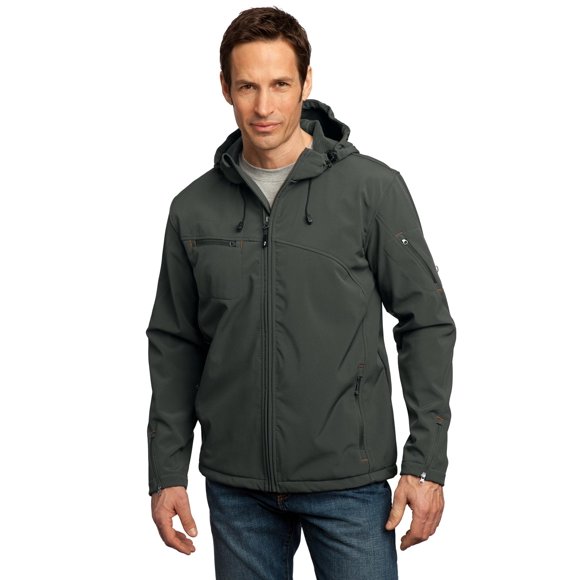 Chaqueta Soft Shell texturizada con capucha Port Authority®. J706 Autoridad Portuaria J706