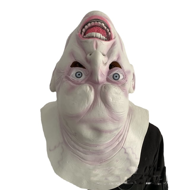 Máscara con forma de fantasma invertido, látex, terror, cosplay para Halloween