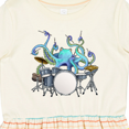 thumbnail image 4 of Inktastic Cute Blue Octopus Drumming Girls Toddler Dress, 4 of 5