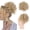 Gold, variant on Small Roll Wig For Women With Floral Elastic Drawstring, Messy Hairstyle