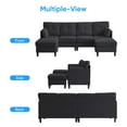 thumbnail image 2 of Puremind U Shaped Sofa, Upholstered Sectional Couch with Movable Ottoman, Modern 4 Seat Sofas and Couches for Living room/Apartment, Dark Gray, 2 of 10