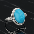 thumbnail image 2 of Sechi Sterling Silver 925 Natural Larimar Engagement Ring for Women, 2 of 6