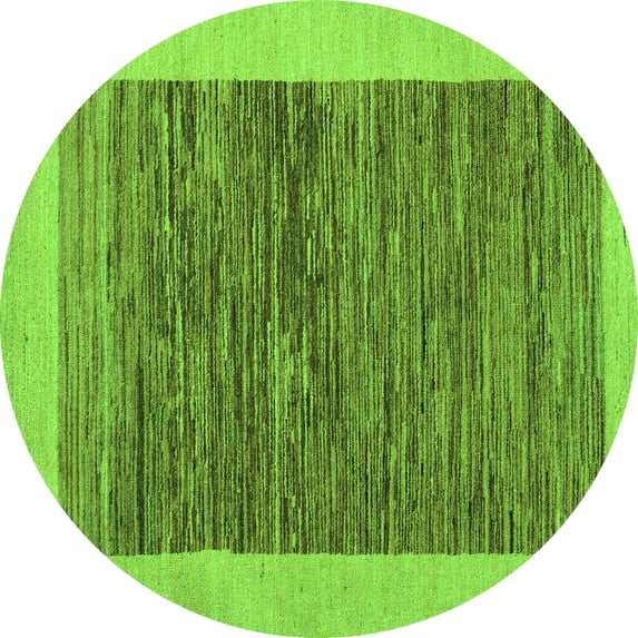 Ahgly Company Indoor Round Abstract Green Modern Area Rugs, 8' Round