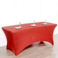thumbnail image 2 of Balsa Circle 8 Feet Rectangular Spandex Fitted Party Wedding Tablecloth Red, 2 of 8