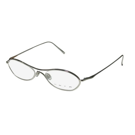 - New Kata Tempo Womens/Ladies Designer Full-Rim Titanium Silver Titanium Light Style Spectacular Frame Demo Lenses 52-19-140 Eyeglasses/Glasses