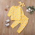 thumbnail image 2 of TOWED22 Toddler Infant Girls Fall Winter Clothing Outfits Cute Print 2 Piece Long Sleeve Graphic Tee and Elastic Waist Pants Clothes(Yellow,12-18 M), 2 of 5
