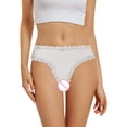 thumbnail image 4 of Gibobby Ropa Interior con Entrenamiento Calzoncillos de algodón con ribete de encaje sin costuras para mujer(Plateado， M), 4 of 5