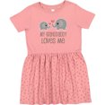 thumbnail image 3 of Inktastic Grandaddy Loves Me Elephant Girls Toddler Dress, 3 of 5