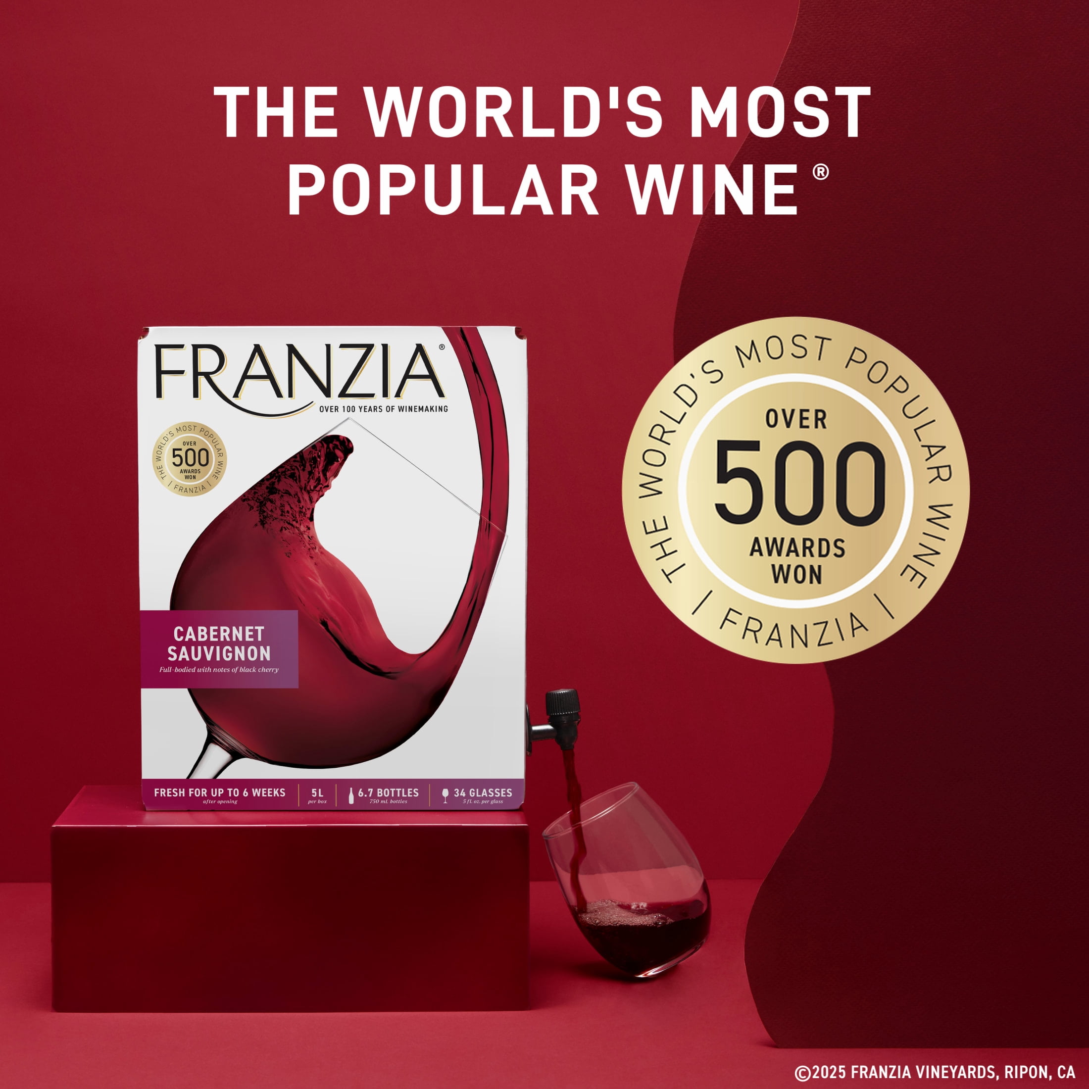 Franzia Cabernet Sauvignon, Red Wine, 5L