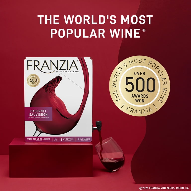 Franzia, Red Wine, 5L, Cabernet Sauvignon, Full-Bodied, Dry  display picture 1