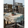 thumbnail image 2 of Outdoor Tablecloth with Umbrella Hole for Patio/Picnic/Party/Camping, Vintage Cherry Blossom Waterproof Table Cloth Round Cover Washable, Blue Teal Floral Farmhouse (Dia 54"), 2 of 9