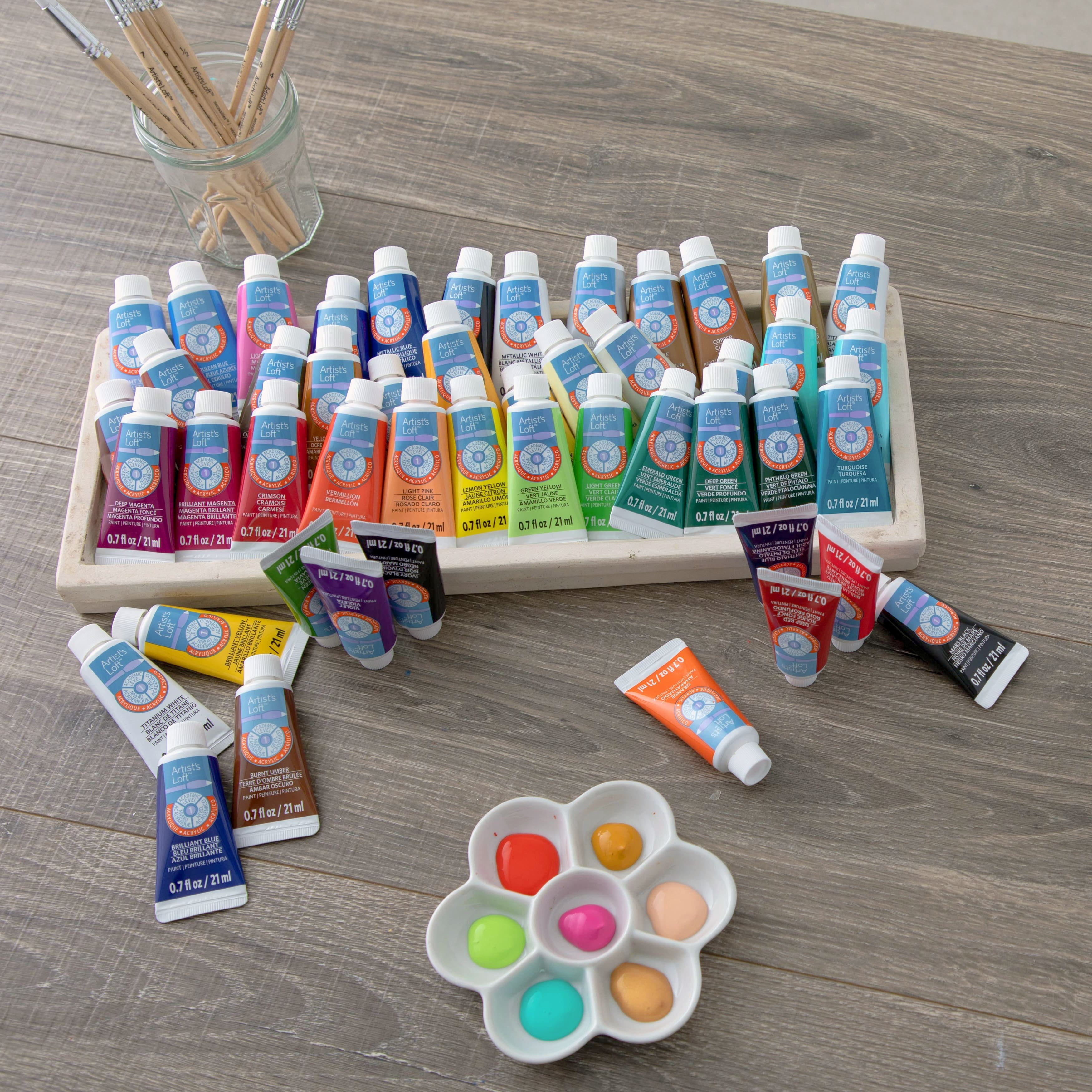 48 Assorted Acrylic Paint Tube Set by Artist's Loft - Academic Level Paint For Drawing - Painting - Art & Crafts Supplies - 1 Pack