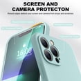 thumbnail image 2 of Compatible with iPhone 13 Pro Max Case, Premium Liquid Silicone Case [Velvety Touch] [2 Pcs 9H Tempered Glass Screen Protector], Camera All-Round Protection Shockproof Kit Case, Mint, 2 of 7