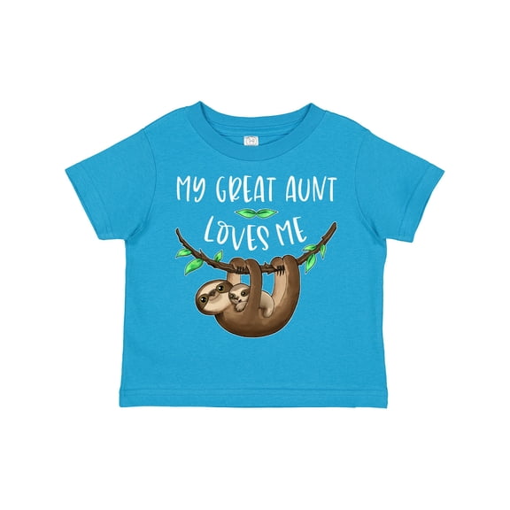 Inktastic My Great Aunt Loves Me Cute Sloth and Baby Boys or Girls Toddler T-Shirt