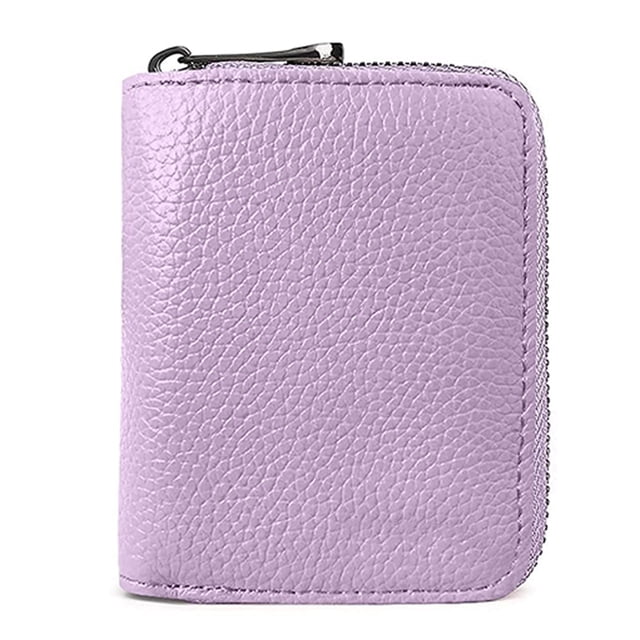 Titular de la tarjeta de crédito Estuche pequeño de cuero para tarjetas para mujeres o hombres Cartera de acordeón con cremallera