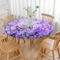 thumbnail image 3 of Purple Lavender Butterfly Scene Round Fitted Tablecloth with Elastic Edge,Dining Table Cover Waterproof,Outdoor Round Tablecloth for Camping,Dining,Indoor and Outdoor, 3 of 7