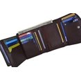 thumbnail image 4 of Women's Genuine Leather Compact Double ID Windows Credit Card Holder Wallet With Zippered Pocket by Moga (Brown), 4 of 6
