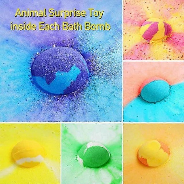 Bath Bombs for Kids with Toys Inside, 4PCS Natural Fizzies, Cruelty Free, Vegan Safe Bath Bombs Gift Set for All Skin Types Even Sensitive Skin, Relea