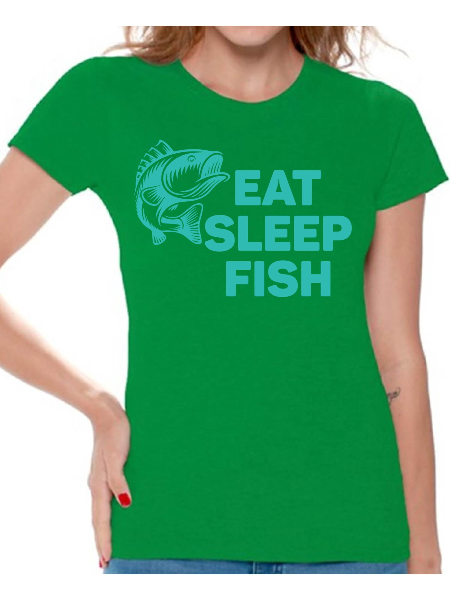 Awkward Styles Eat Sleep Fish Women Tank Top Fisher T Shirt for Wife I Love Fishing Tank Top for Women Fishing Clothes for Her Eat Sleep Fish Tanks