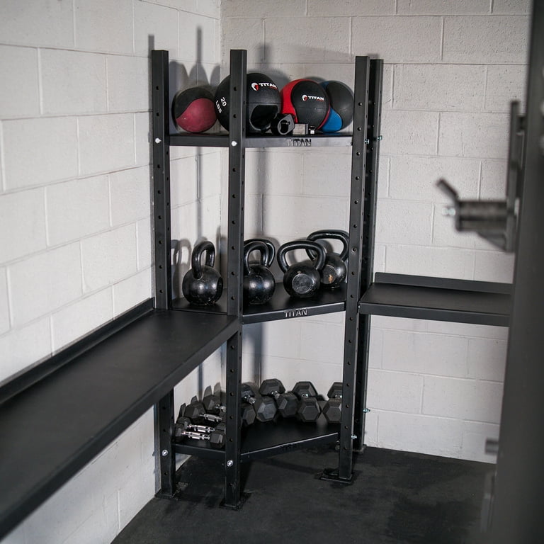 Titan Fitness 3-Tier Mass Storage Corner Shelf, Storage System