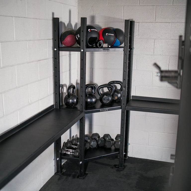 Titan Fitness 3 Tier Mass Storage Corner Shelf Storage System
