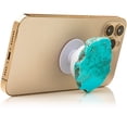thumbnail image 4 of CRYSTALFY: Crystal Phone Grip & Phone Stand with Authentic Natural Turquoise Gemstone with Natural Edge Swappable Top, Expandable Collapsible Holder for Smartphones and Tablets, 4 of 6
