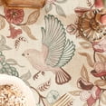 thumbnail image 2 of Designer Italian Floral Linen Tablecloth for Round Tables,French Farmhouse Table Cloth with Birds Pattern,Provencal Decoration Table Cover for Kitchen Dining,Thanksgiving,Diameter 60", 2 of 5