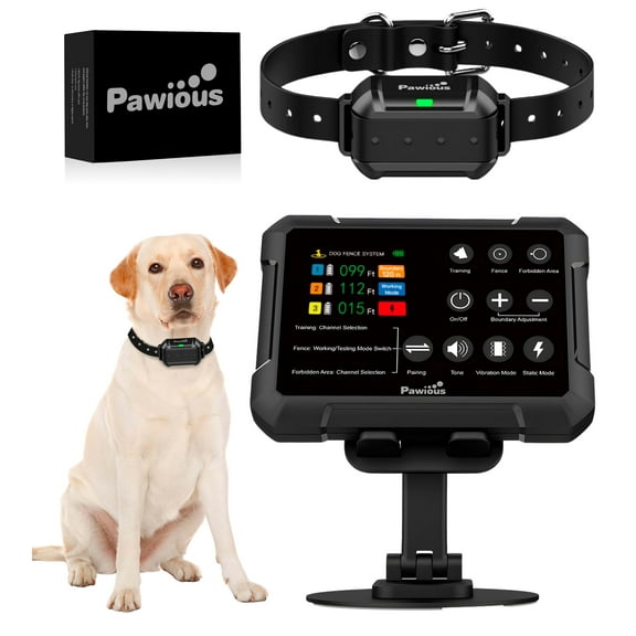 Pawious Wireless Dog Fence and Forbidden Area - High Precision Wireless Containment System, Real-Time Monitoring for Up to 5 Acres Coverage Area