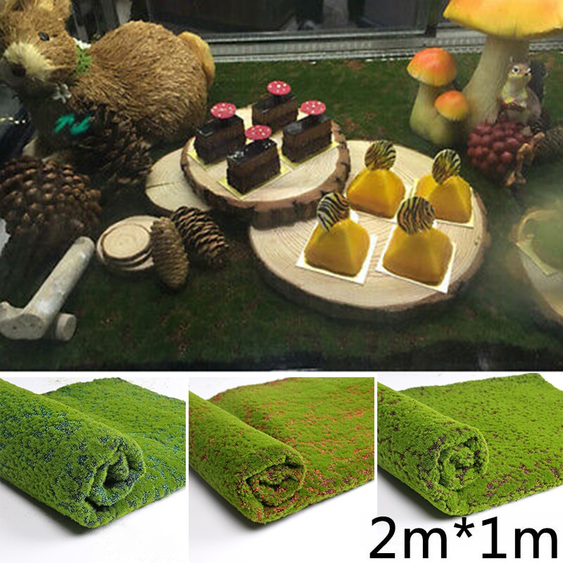 Ceise Artificial Moss Fake Green Plants Grass For Shop Patio Wall Decor Diy  1M*2M
